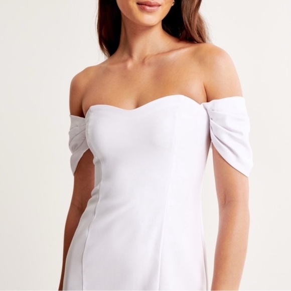 Abercrombie & Fitch Off the Should White Midi Dress - Picture 2 of 6